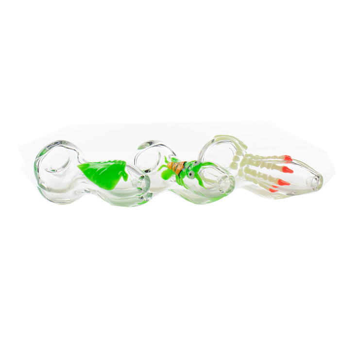4“ Clear glowing smoking hand pipe G30