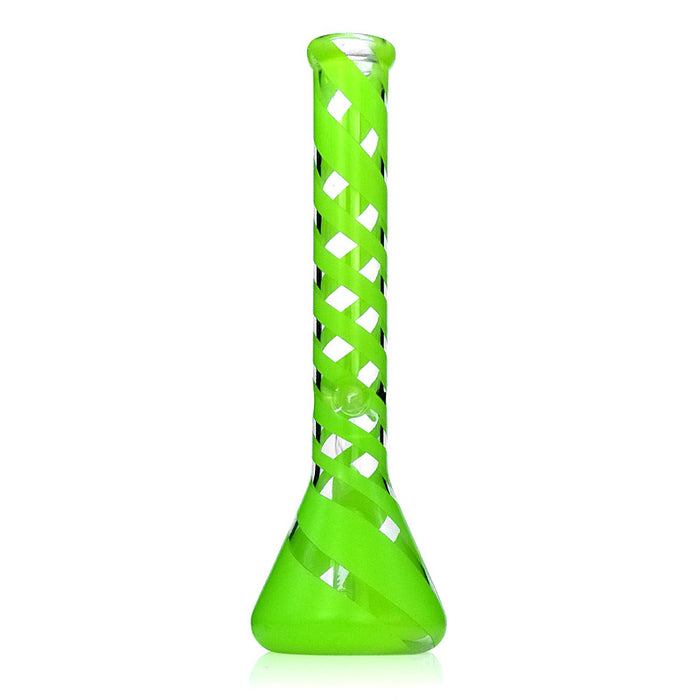 15.5" Glass Green Beaker Bong with Fluorescent Green 280#
