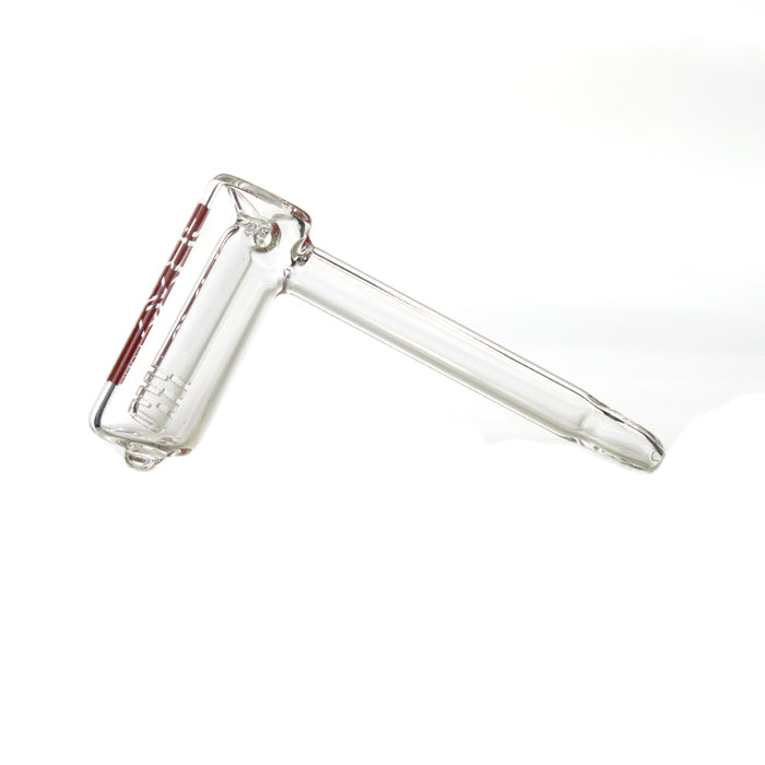 Clear bubbler pipe with red grav logo G56