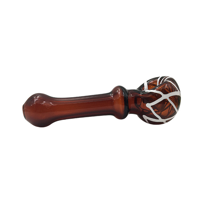 Red with White Glass Hand Pipe Glass Spoon Smoking Pipe 413#