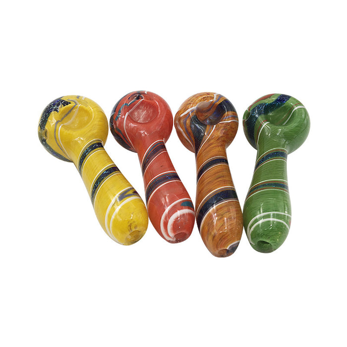 Orange Spoon Pipe  Black Spiral Stripe Spoon Pipe 102#