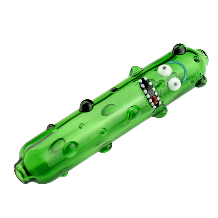 Glass Funny Pickle Pipe Cucumber Heady Hand Pyrex Spoon Pipe 583#
