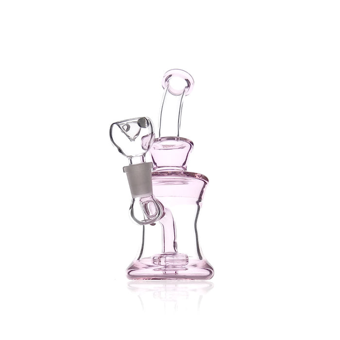 Small Glass Oil Rigs Thick Glass Bubbler Dab Recycle Chromatic Water Pipe 244#