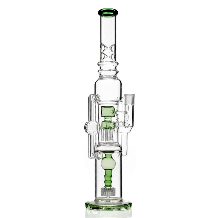 Big Triple Ratchet Perc Klein Incycler Hookah Glass Smoking Water Pipes 293#