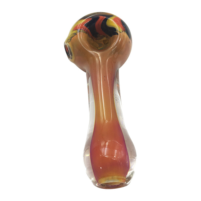 Inside-Orange Spoong Hand Pipe with Artistict Bowl  181#