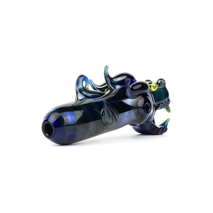 Realistic dragon shaped glass hand  pipe 4.3" length