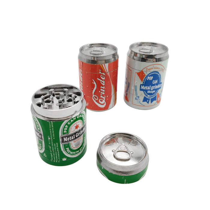 Mini Drink Cans 3 Layers Metal Tobacco Crusher Hand Smoking Grinders Herbal Spice Herb Grinder