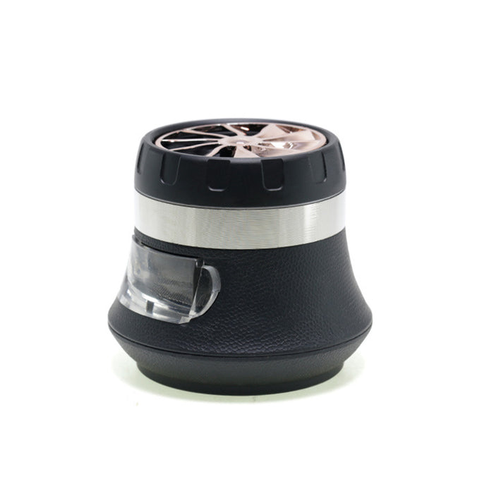 63MM Inch Vase With Drawer Shape Turbo Maple Chamfered Metal 4 Layer Smoke Grinder-Black