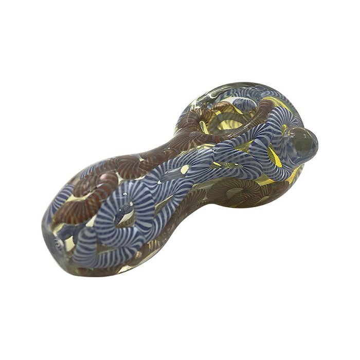 Mixed Colors Steamroller Spoon Cigarette Smoking Glass Pipe  407#