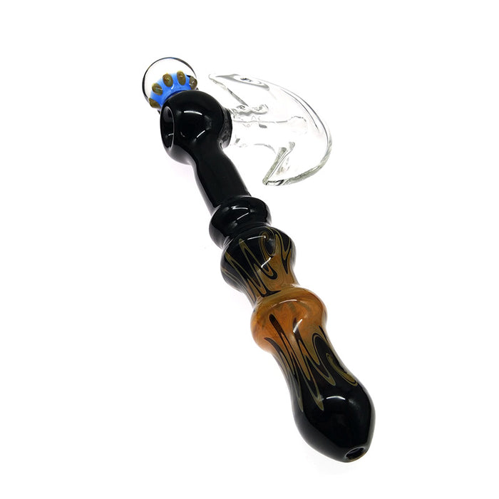Big Axe Bubbler Glass Marbles & Colored Pattern Hand Shank  063#