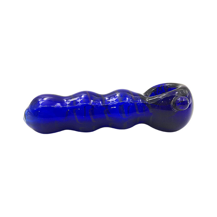 Blue Caterpillar Design Glass Spoon Hand Pipe for Smoking 309#