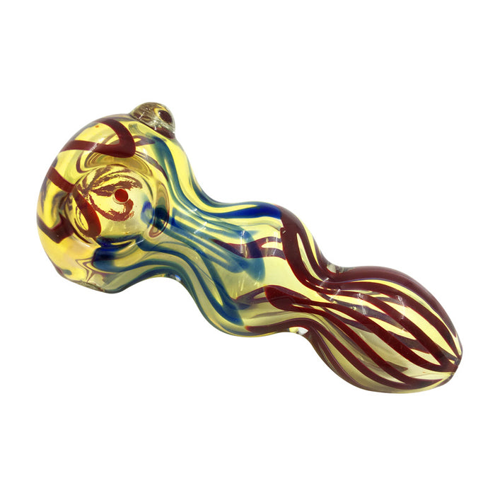 Sunflower Double Ball Structure Red-Blue Striped Pipe 010#