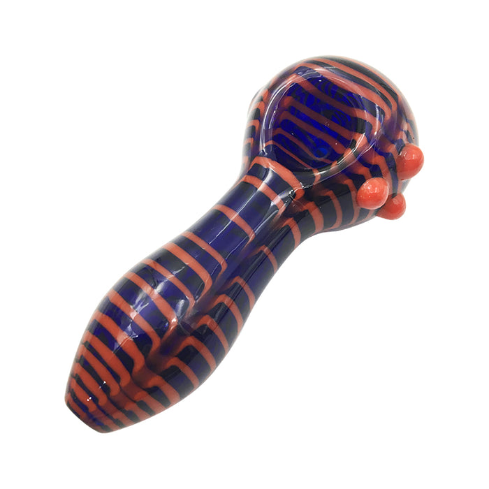 Flashy Stripe Glass Pipe  Mini Hand Pipes with Color Line 270#