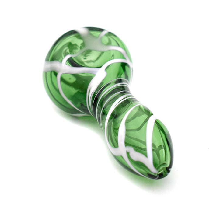7.5cm glass small pipe tobacco pipe with green color G022
