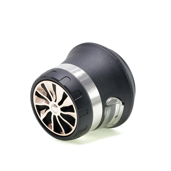 63MM Inch Vase With Drawer Shape Turbo Maple Chamfered Metal 4 Layer Smoke Grinder-Black