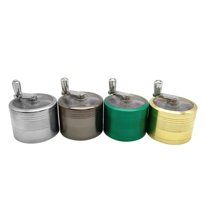 4 Layers Hand Shank Zinc Alloy Metal Herb Grinders Smoking Cigarettes Accessories Hookah Pipe Hand Muller Tobacco Grinder