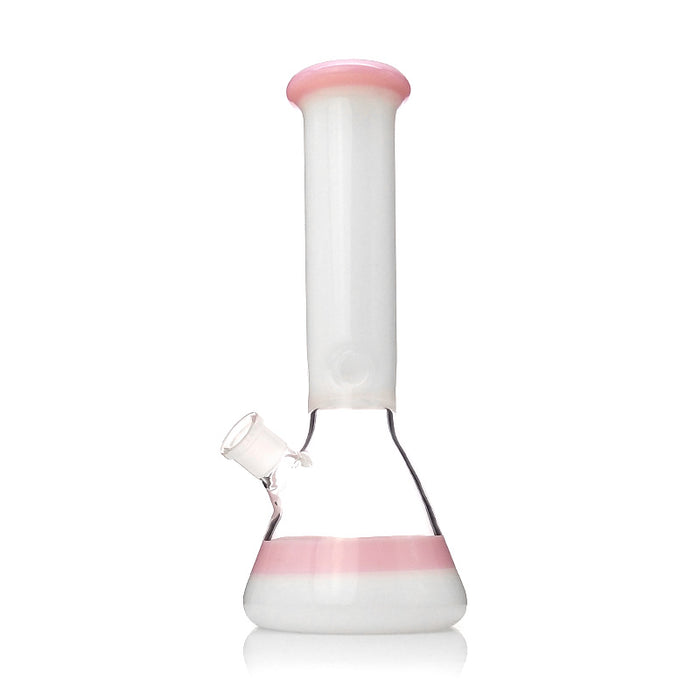 White Neck Colored Lip Glass Beaker Base Ice Smoking Pipes