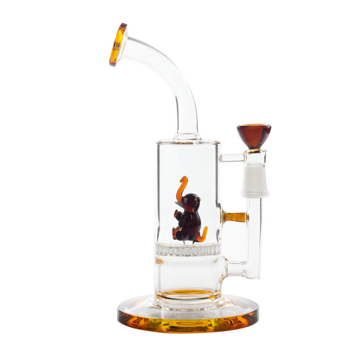 9" Tall  Recycler Dab Rig Glass Bong Oil Rigs Water Pipe with Animals
