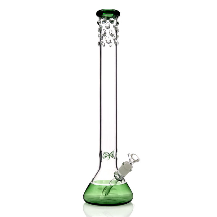 19.5" Straight Tube Smoking Glass Pipe Bong with Ice Pinch