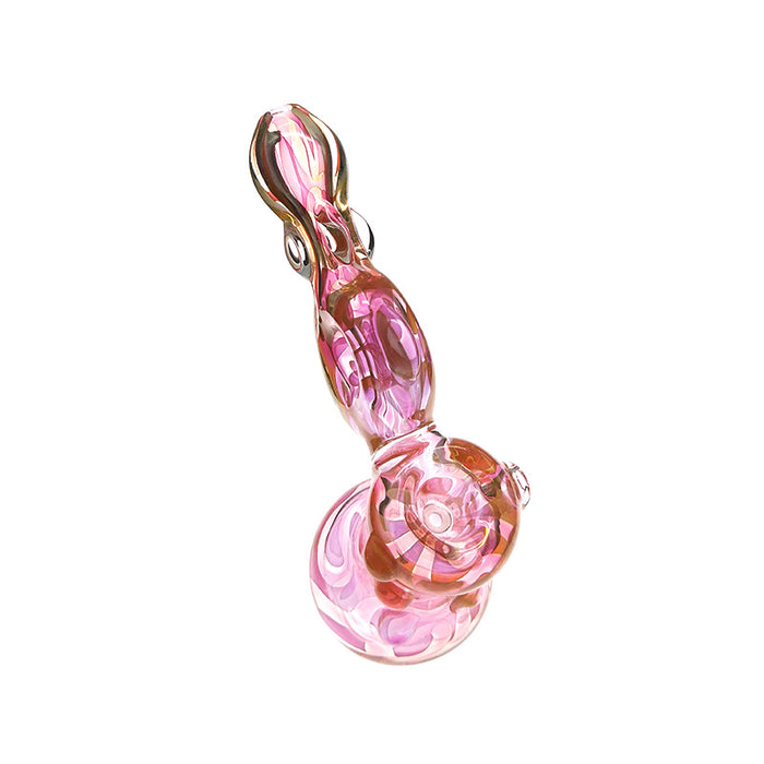 IN STOCK Pink Glass Pipe Glass Bubbler Smoking Pipe 068#