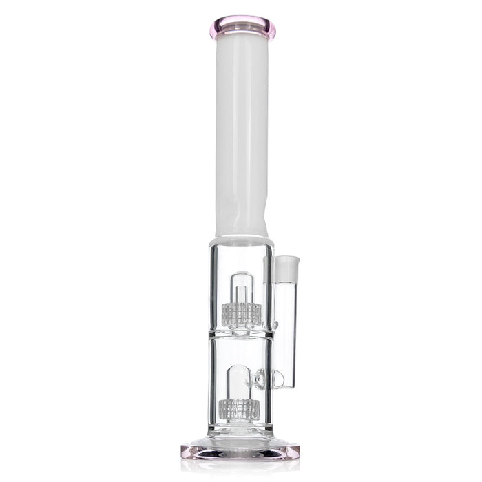 Glass Water Pipe with Double Tire Percolator for Smoking 255#