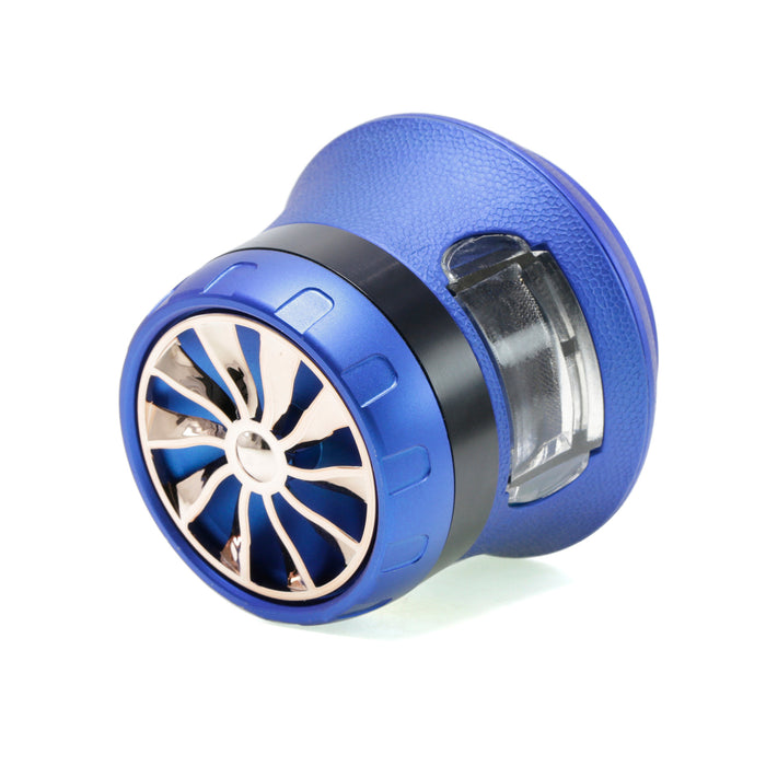 63MM Inch Vase With Drawer Shape Turbo Maple Chamfered Metal 4 Layer Smoke Grinder-Blue