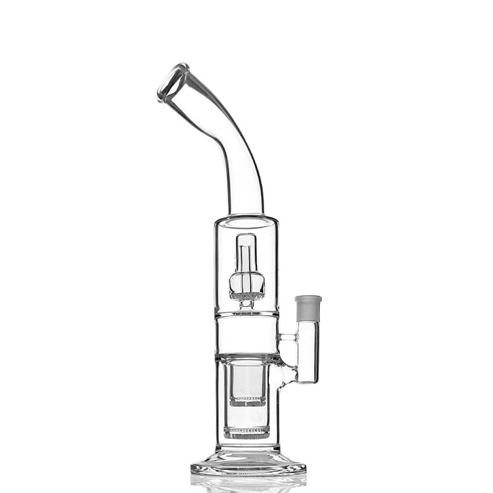 Big Glass Water Pipe with 17 Inches Tall Bent Neck Recycle Bong 096#