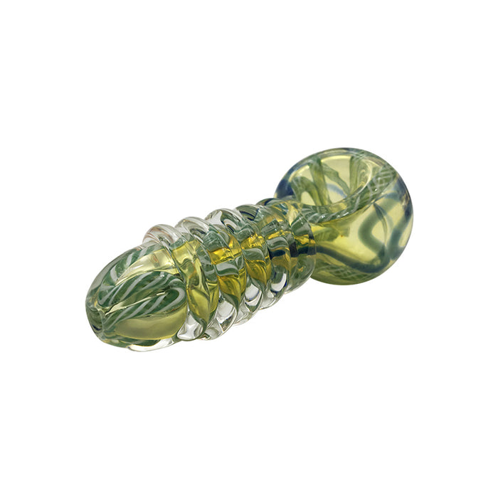Thick Hand Spoon Smoking Heady Tobacco Glass Smoking Pipe 411#