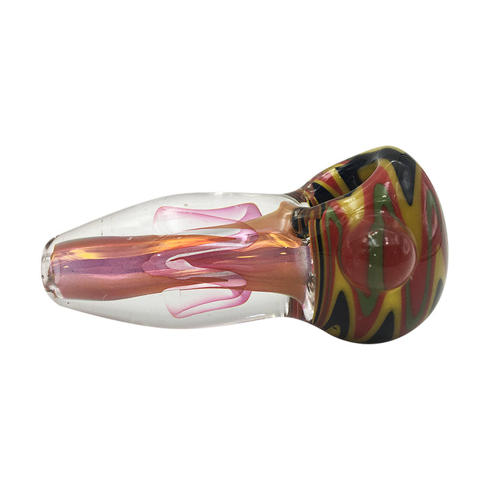Cherry Blossom Inside Clear Mini Spoon Pipe with Waves Bowl 191#