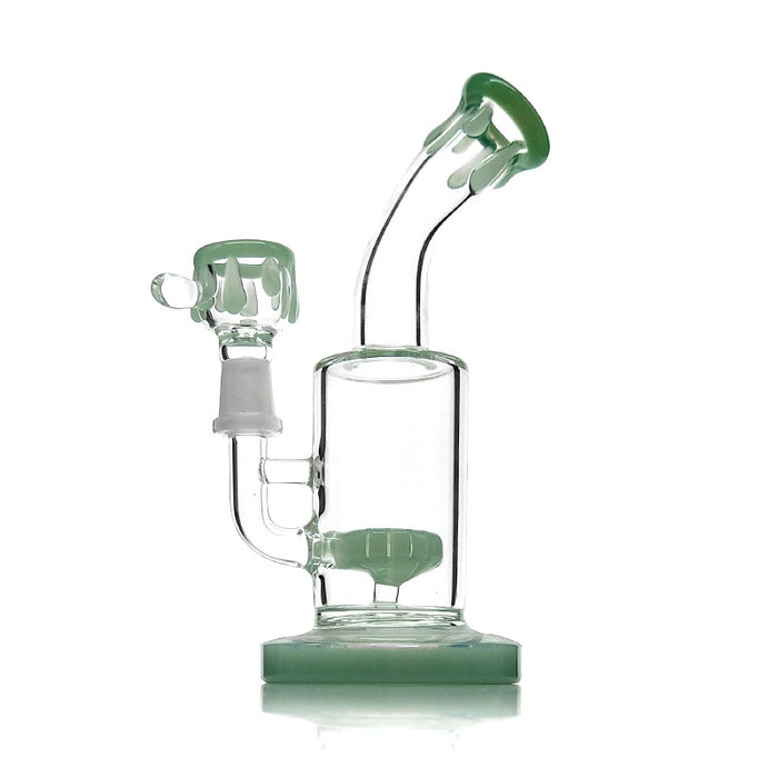 Bent Neck Mini Glass Smoking Water Pipe with Color Bowl
