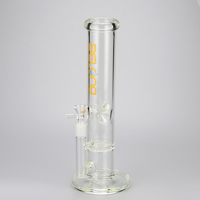 12" Straight Tube Glass Pipe Dab Rig Bong with Ice Catcher 351#