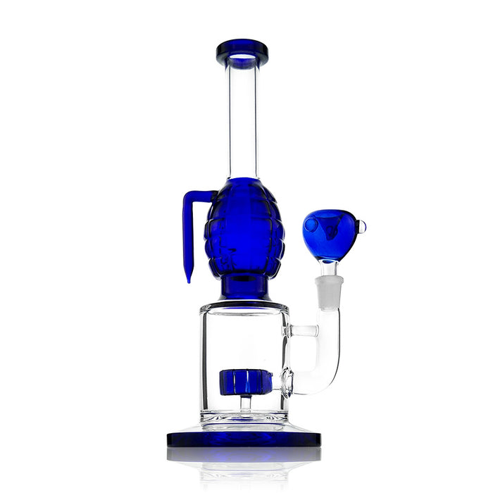 Bubbler Style Glass Smoking Water Pipe with Colored Accents