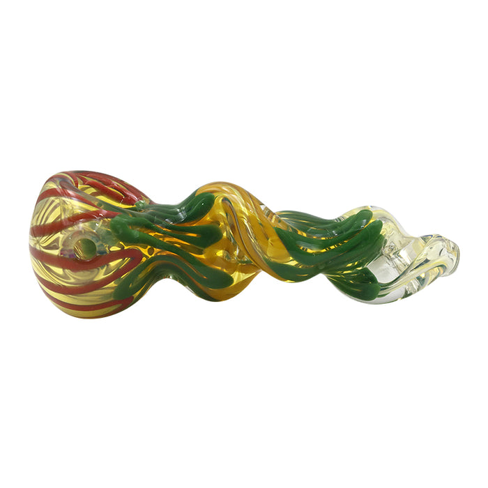 Tribal Stone Masks Design Single Glass Hand Pipe 219#