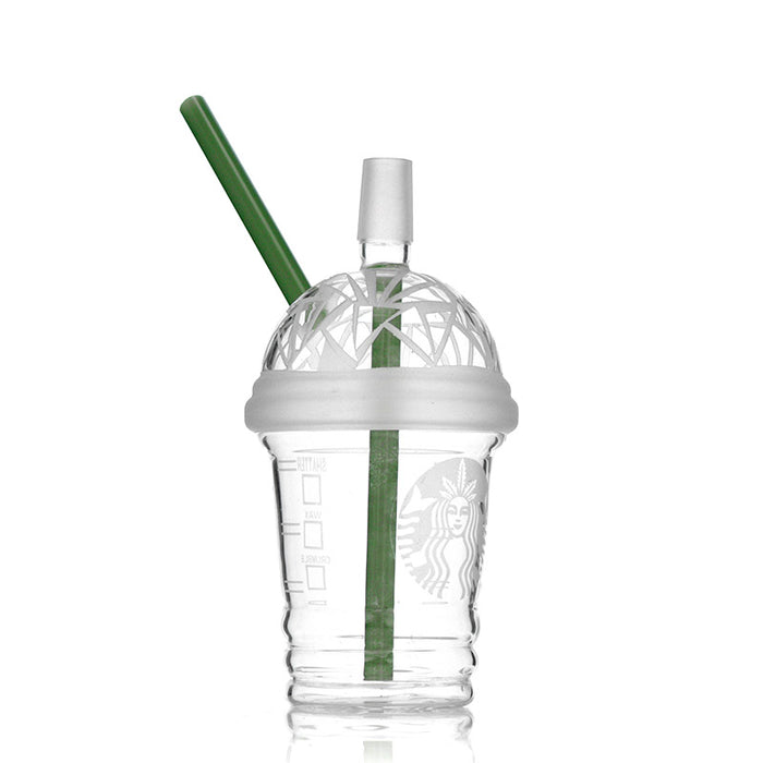 Starbucks Themed Glass Mini  Vapor Rig Clear Color
