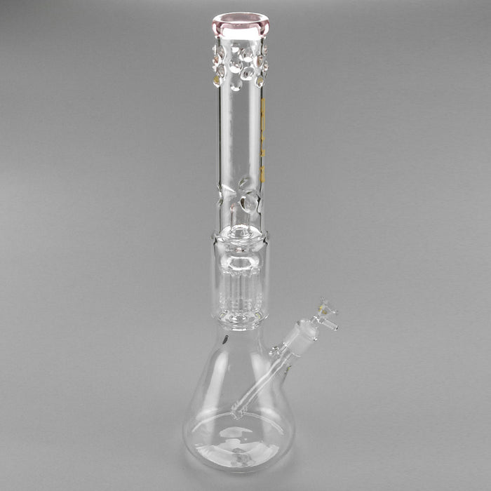 Pink Beaker Flame Glace Glass Bong 19" Tall 325#