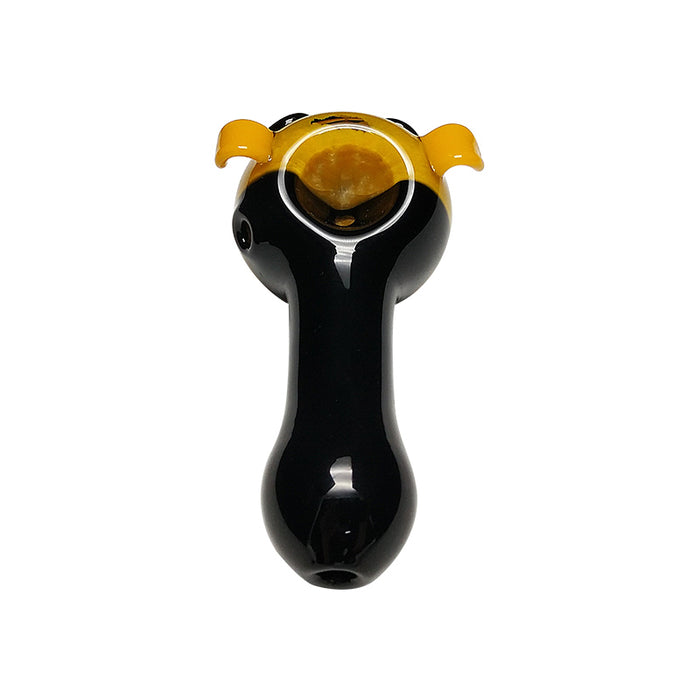 Naughty Dog Hand Pipe Puppy Bowl Spoon Black and Yellow Color 133#