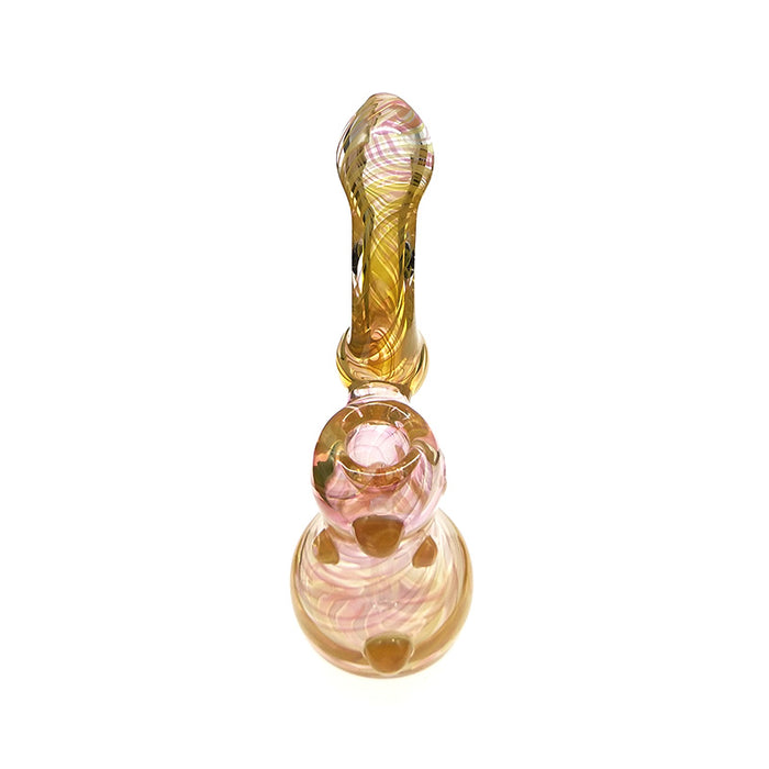 New Arrival Long Bubbler Glass Hand Pipe Amber Color for Smoking 037#