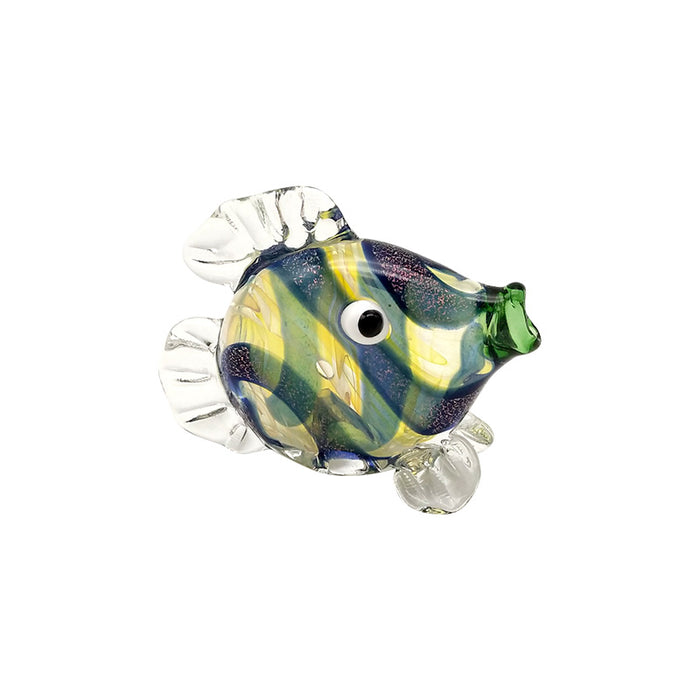 Blue Striped Tropical Fish Glass Hand Pipe Good Quality 127#