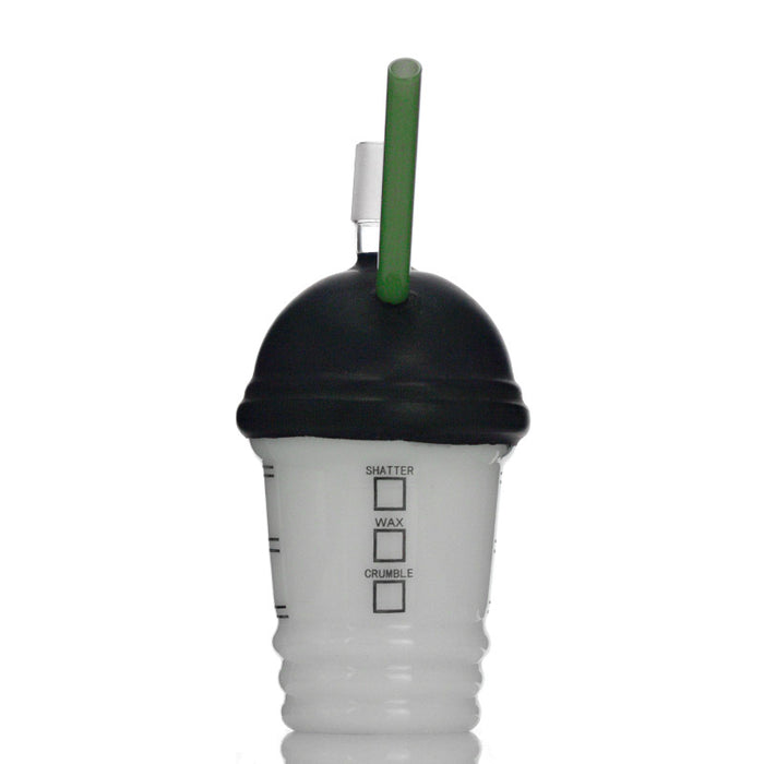 18MM 8 Inches Black and White Starbucks Glass Water Pipe  Cup