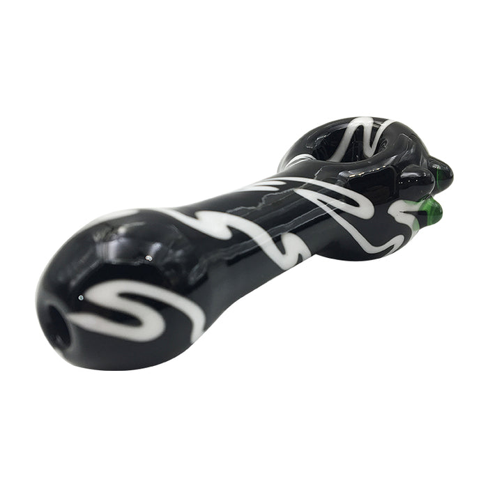 Black Skull Head Bowl Glass Hand Pipe 217#
