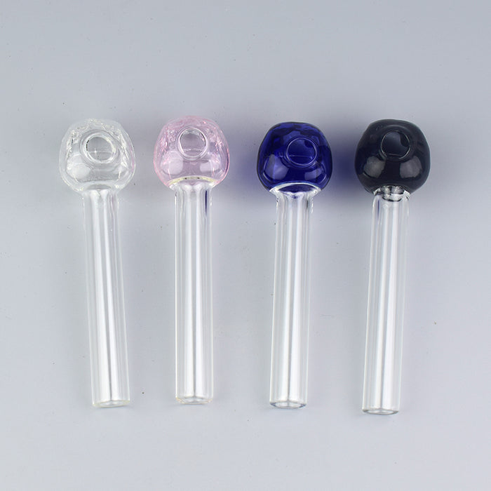 3.7" Oil Burner Pipe Skull Head Clear Tube Pack Of 4