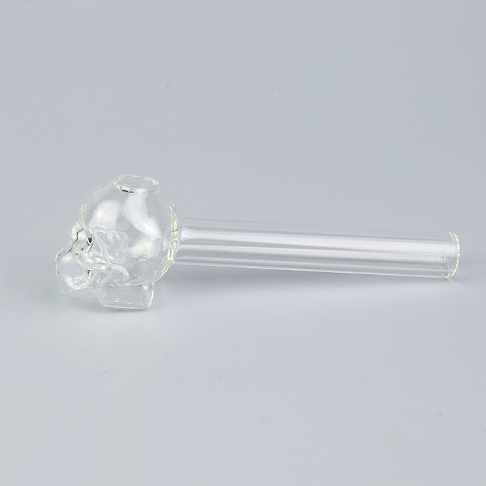 3.7" Oil Burner Pipe Skull Head Clear Tube Pack Of 4