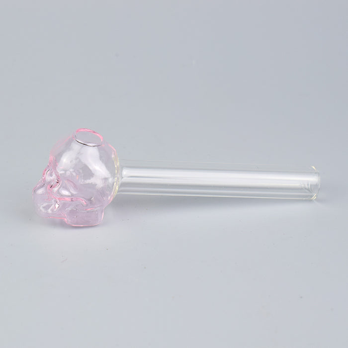 3.7" Oil Burner Pipe Skull Head Clear Tube Pack Of 4