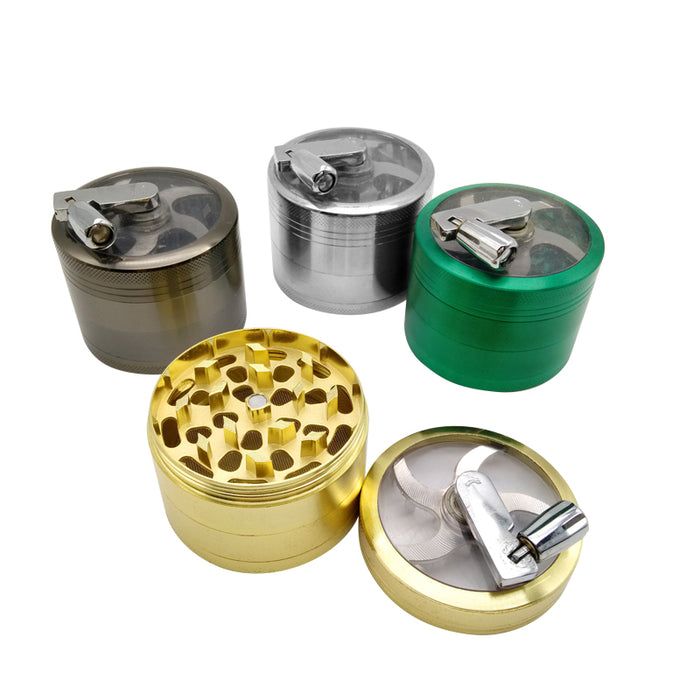 4 Layers Hand Shank Zinc Alloy Metal Herb Grinders Smoking Cigarettes Accessories Hookah Pipe Hand Muller Tobacco Grinder
