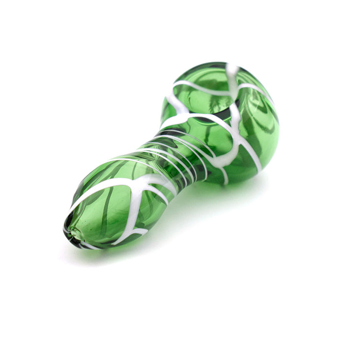 7.5cm glass small pipe tobacco pipe with green color G022