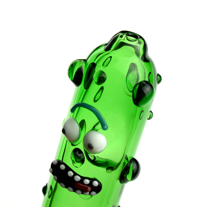 Glass Funny Pickle Pipe Cucumber Heady Hand Pyrex Spoon Pipe 583#