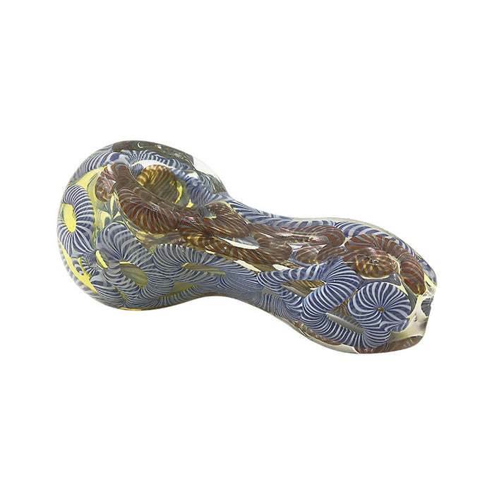 Mixed Colors Steamroller Spoon Cigarette Smoking Glass Pipe  407#