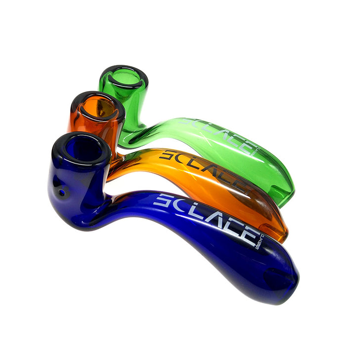 Classical Sherlock Round mouth & Flat body Glass Hand Pipe 012#