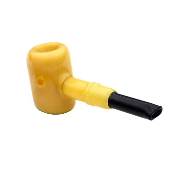 5.1" Glass hammer pipe yellow color G017
