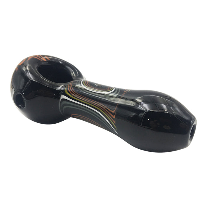 Multiple Circles Glass Spoon Pipe With Reverse Waves Bowl  190#